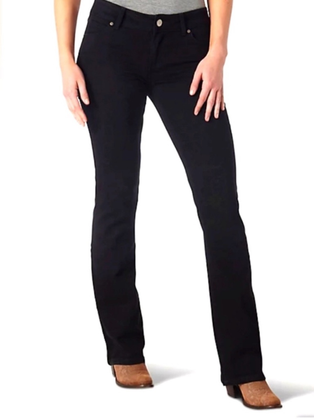 Wrangler Q-Baby Ultimate Riding Jeans-Black Mid-rise Bootcut 11-1/2x32 NWT